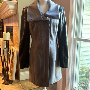 Bedazzled leather sleeve jacket